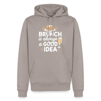 Brunch Kultur Bodenlos Mimosen Liebhaber - Männer Premium Bio Hoodie - Taupe - Vorne - Nico (187cm)