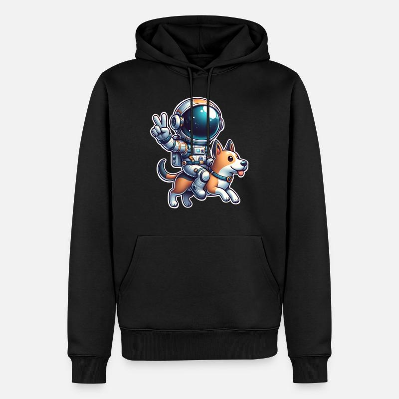 Chien astronaute - Sweat à capuche Premium bio Homme - noir