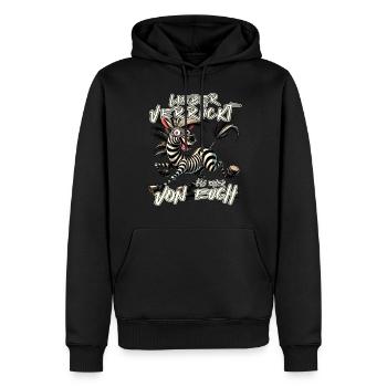 Zèbre Mieux fou que l’un d’entre vous - Sweat à capuche Premium bio Homme - noir - Devant - Nico (187cm)