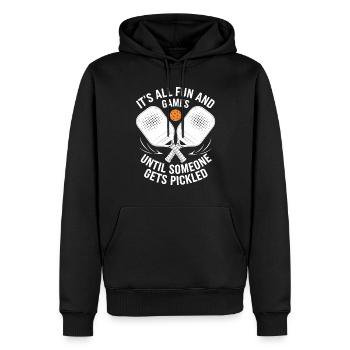 Joueur de pickleball Paddleball Game Fun Gift - Sweat à capuche Premium bio Homme - noir - Devant - Nico (187cm)