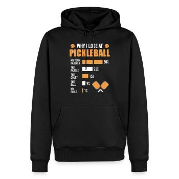 Why I lose in pickleball: funny saying - Men’s Premium Organic Hoodie - black - Front - Nico (187cm)