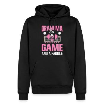 Pickleball Granny Paddleball Grandmother Paddle Game - Men’s Premium Organic Hoodie - black - Front - Nico (187cm)