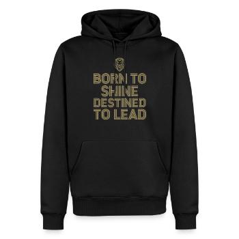 Löwe Sternzeichen Born To radiate Destined To Lead - Männer Premium Bio Hoodie - Schwarz - Vorne - Nico (187cm)