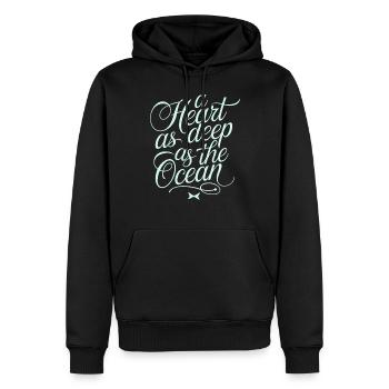 Fische Sternzeichen: Ein Herz So Tief Wie Der - Männer Premium Bio Hoodie - Schwarz - Vorne - Nico (187cm)