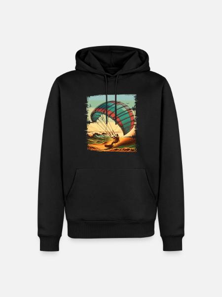 Kitesurfing Kitesurfer Kiteboard - Men’s Premium Organic Hoodie - black