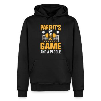Pickleball Parents Paddleball Mom Dad Paddle - Men’s Premium Organic Hoodie - black - Front - Nico (187cm)