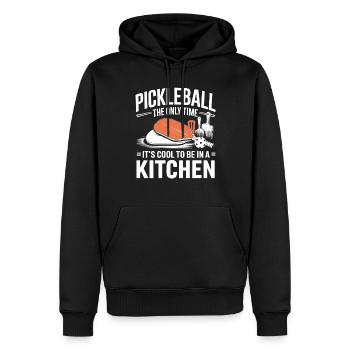 Joueur de pickleball Paddleball Cuisine Dinkball - Sweat à capuche Premium bio Homme - noir - Devant - Nico (187cm)