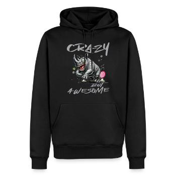 Crazy but Awesome Nashorn Comic Stil - Männer Premium Bio Hoodie - Schwarz - Vorne - Nico (187cm)