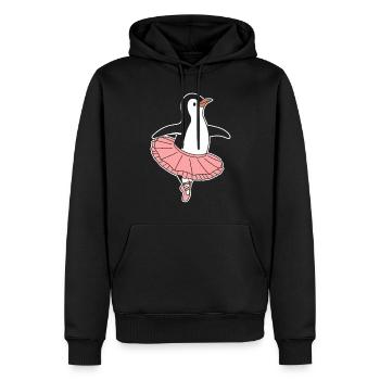 Pinguin Ballerina Im Tutu Tanz - Männer Premium Bio Hoodie - Schwarz - Vorne - Nico (187cm)