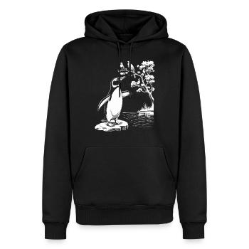 Vogelbeobachtung Pinguin Am Teich - Männer Premium Bio Hoodie - Schwarz - Vorne - Nico (187cm)