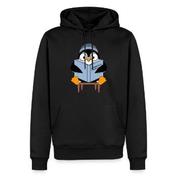 Pingouin mignon avec le livre 'Antarctica : A Penguin - Sweat à capuche Premium bio Homme - noir - Devant - Nico (187cm)
