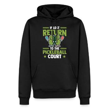 Pickleball Lustig Kawaii Gurken Paddleball Design - Männer Premium Bio Hoodie - Schwarz - Vorne - Nico (187cm)