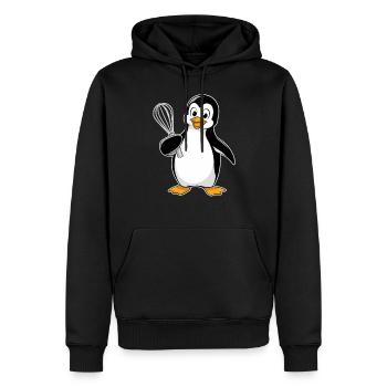Pingouin joyeux avec fouet pour - Sweat à capuche Premium bio Homme - noir - Devant - Nico (187cm)