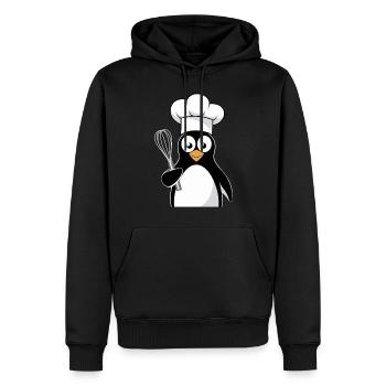 Pingouin Cuisinier avec motif de fouet - Sweat à capuche Premium bio Homme - noir - Devant - Nico (187cm)