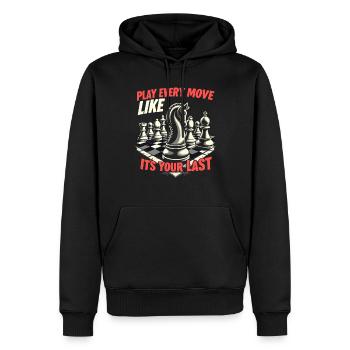 Échecs Tacticiens Stratégie Maîtres Tactique - Sweat à capuche Premium bio Homme - noir - Devant - Nico (187cm)