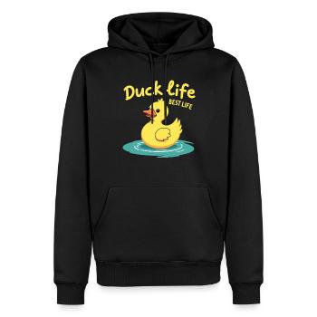 Animaux de la ferme, amateurs de canards, canards de basse-cour - Sweat à capuche Premium bio Homme - noir - Devant - Nico (187cm)