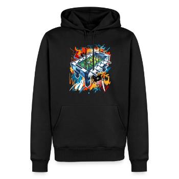 Tischkicker Tischfußball - Männer Premium Bio Hoodie - Schwarz - Vorne - Nico (187cm)