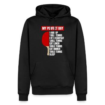 Tischtennis-Motiv Tischtennis Fans - Männer Premium Bio Hoodie - Schwarz - Vorne - Nico (187cm)