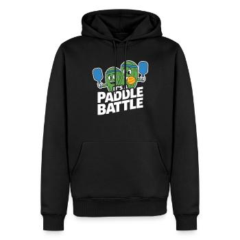 Pickleballspieler Dinkball Paddle Gurken Design - Männer Premium Bio Hoodie - Schwarz - Vorne - Nico (187cm)