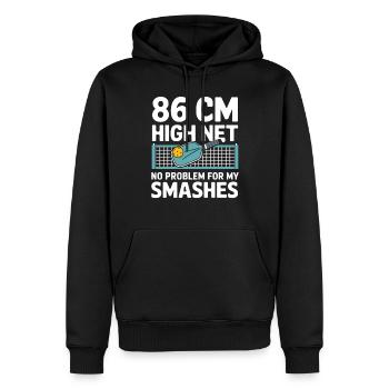 Hauteur du filet de paddle de pickleball Pickleball Smashes - Sweat à capuche Premium bio Homme - noir - Devant - Nico (187cm)