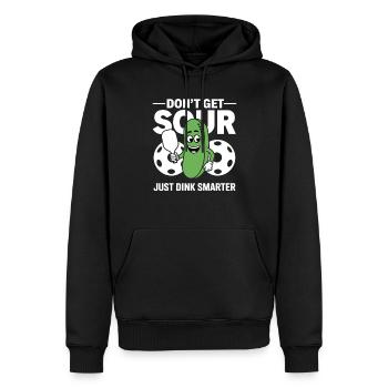 Lustiger Pickleball Spruch: Sour Just Dink Smarter - Männer Premium Bio Hoodie - Schwarz - Vorne - Nico (187cm)