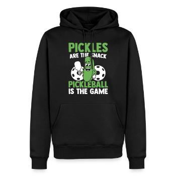 Pickleball et paddleball - Sweat à capuche Premium bio Homme - noir - Devant - Nico (187cm)