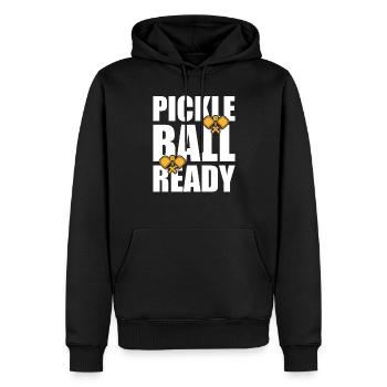 Pickleball Ready Paddleball Player Gift - Sweat à capuche Premium bio Homme - noir - Devant - Nico (187cm)