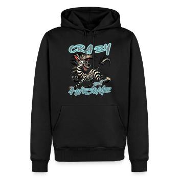 Crazy but Awesome Zebra Comic Stil - Männer Premium Bio Hoodie - Schwarz - Vorne - Nico (187cm)