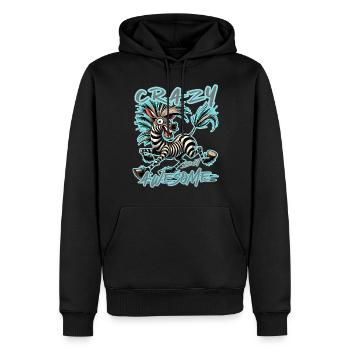 Crazy Zebra Mieux vaut être fou que l’un des - Sweat à capuche Premium bio Homme - noir - Devant - Nico (187cm)
