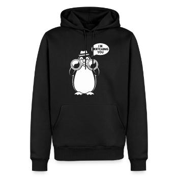 Sarcasmus: Ich Beobachte Dich Design - Männer Premium Bio Hoodie - Schwarz - Vorne - Nico (187cm)