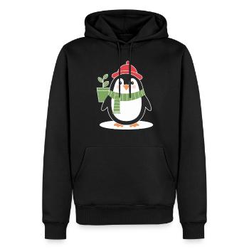 Gartenfreundlicher Pinguin für Gartenfreunde - Männer Premium Bio Hoodie - Schwarz - Vorne - Nico (187cm)