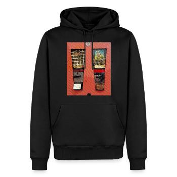 Machine à chewing-gum rétro au look bande dessinée - Sweat à capuche Premium bio Homme - noir - Devant - Nico (187cm)