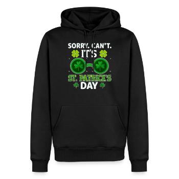 Désolé je ne peux pas, c’est la Saint-Patrick - Sweat à capuche Premium bio Homme - noir - Devant - Nico (187cm)