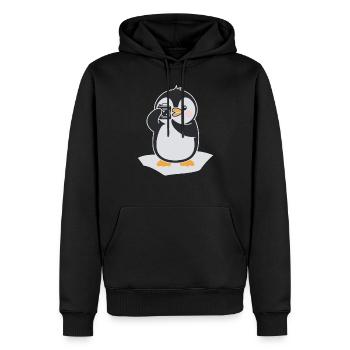 Photographie Pingouin pour les photographes Hobby Photography - Sweat à capuche Premium bio Homme - noir - Devant - Nico (187cm)