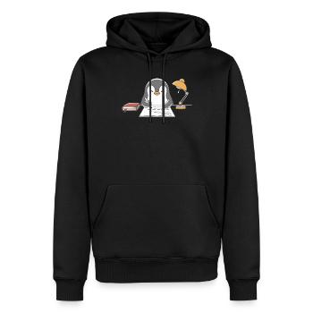 Écriture Pingouin Écrivain Auteur Motif - Sweat à capuche Premium bio Homme - noir - Devant - Nico (187cm)