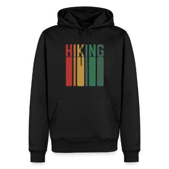 Wandern und Klettern in den Bergen - Männer Premium Bio Hoodie - Schwarz - Vorne - Nico (187cm)