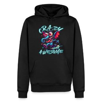 Crazy but Awesome Elefant Comic Stil - Männer Premium Bio Hoodie - Schwarz - Vorne - Nico (187cm)