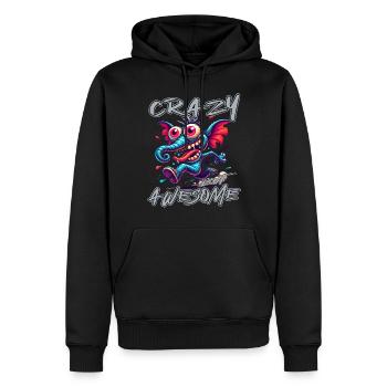 Crazy but Awesome – Elefant Comic Stil - Männer Premium Bio Hoodie - Schwarz - Vorne - Nico (187cm)