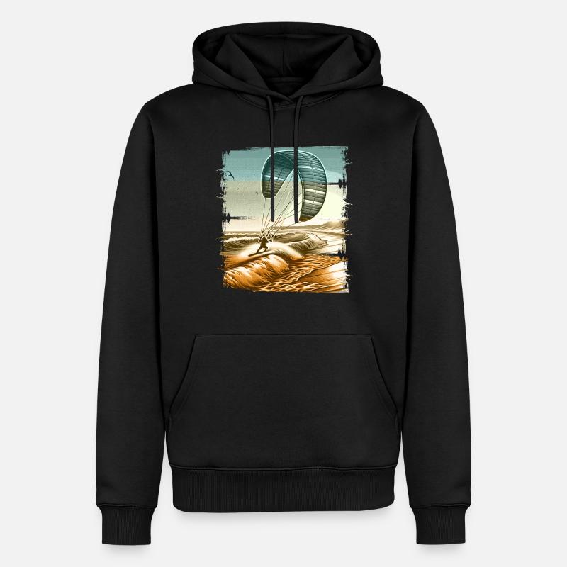 Kitesurfen Kitesurfer Kiteboard - Männer Premium Bio Hoodie - Schwarz