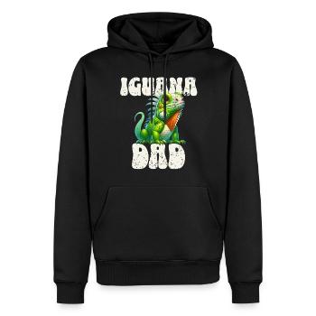 Papa iguane - Sweat à capuche Premium bio Homme - noir - Devant - Nico (187cm)