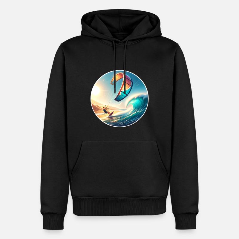 Kitesurf Kitesurfer Kiteboard - Sweat à capuche Premium bio Homme - noir