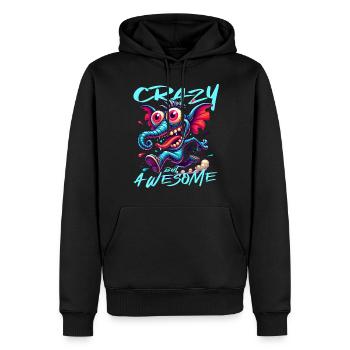 Crazy but Awesome Elefant Comic Stil - Männer Premium Bio Hoodie - Schwarz - Vorne - Nico (187cm)
