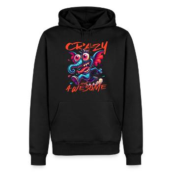 Crazy but Awesome Elefant Comic Stil - Männer Premium Bio Hoodie - Schwarz - Vorne - Nico (187cm)