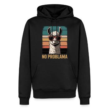 Pas de lama Problama - Sweat à capuche Premium bio Homme - noir - Devant - Nico (187cm)