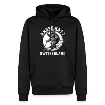 Andermatt Ski Resort Schweizer Alpen Ski-Souvenir - Männer Premium Bio Hoodie - Schwarz - Vorne - Nico (187cm)