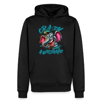 Crazy but Awesome Elefant Comic Stil - Männer Premium Bio Hoodie - Schwarz - Vorne - Nico (187cm)
