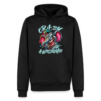 Crazy but Awesome Elefant Comic Stil - Männer Premium Bio Hoodie - Schwarz - Vorne - Nico (187cm)