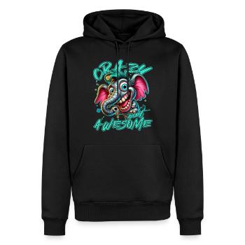 Crazy but Awesome Elefant Comic Stil - Männer Premium Bio Hoodie - Schwarz - Vorne - Nico (187cm)