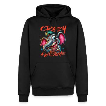 Crazy but Awesome Zebra Comic Stil - Männer Premium Bio Hoodie - Schwarz - Vorne - Nico (187cm)