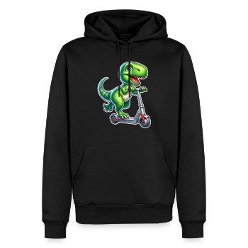E-Scooter E-Roller T Rex Dino Scooter - Men’s Premium Organic Hoodie - black - Front - Nico (187cm)